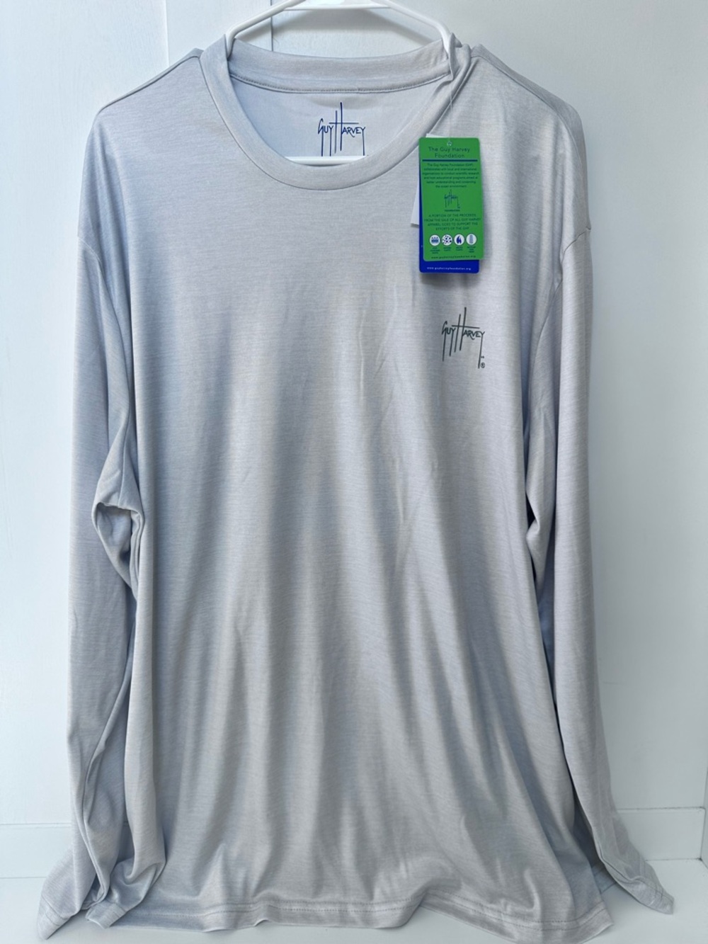 NWT Guy Harvey Long Sleeve Tee Performance Sun Protection Crew Titan Bass XL